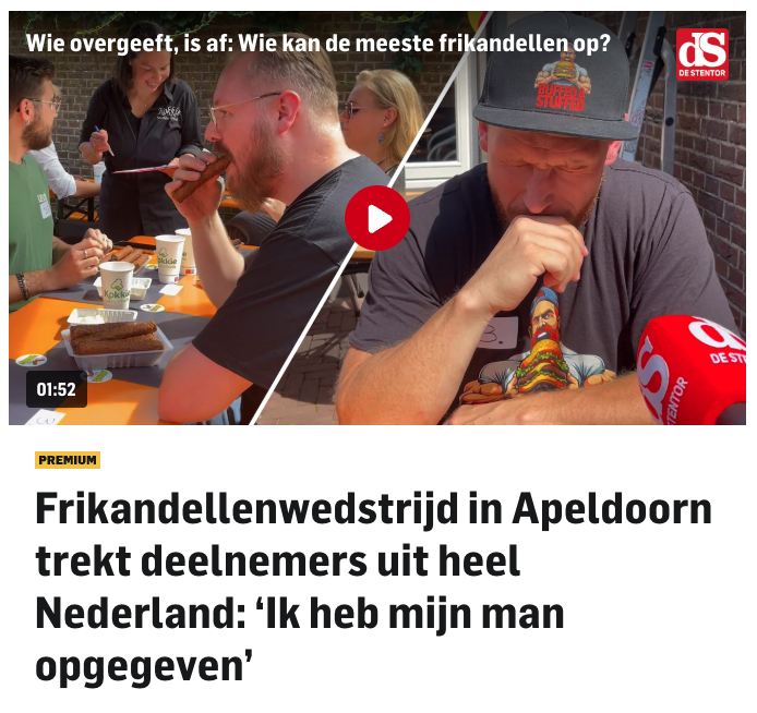 Krantartikel De Stentor — Frikandellenwedstrijd Apeldoorn